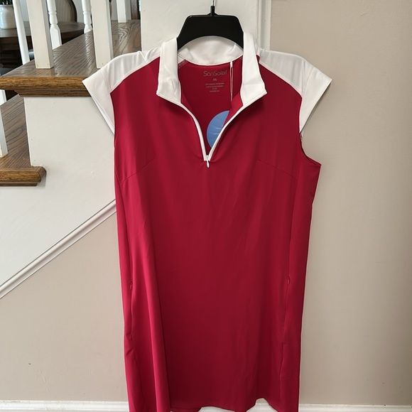 SanSoleil XL NEW Women's Red Sleeveless Dress UV 50 - Picture 6 of 15